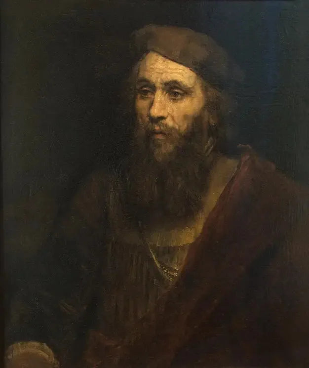 Halvfigur av en mann med skjegg og beret - Rembrandt