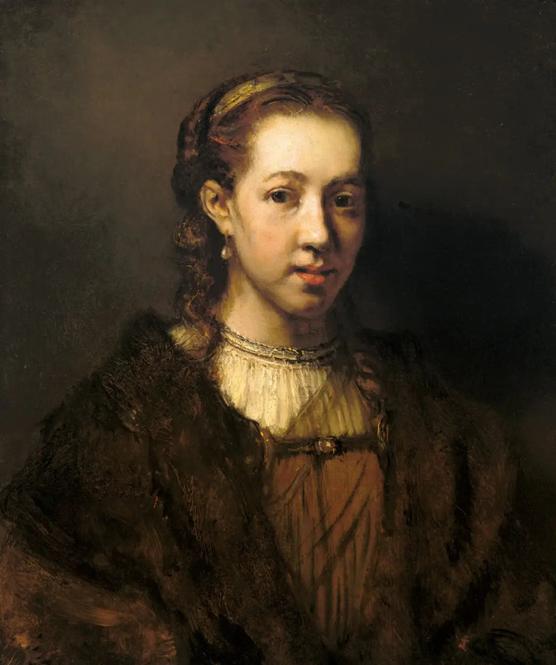 Halvfigur av en kvinne i fantasikostyme - Rembrandt