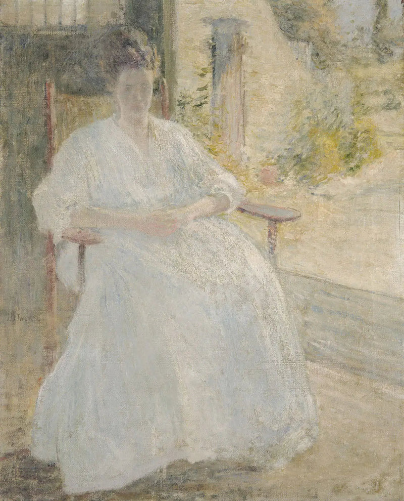 Figur i solen (kunstnerens kone) - John Henry Twachtman