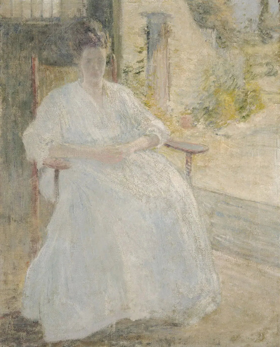 Figur i solen (kunstnerens kone) - John Henry Twachtman