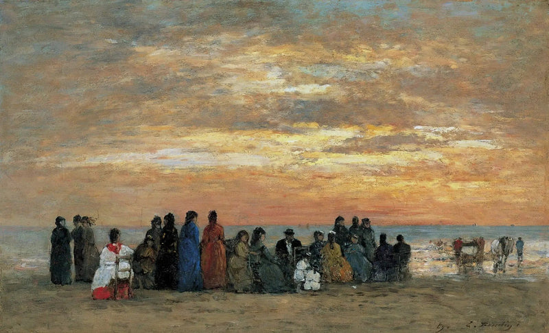 Figurer på stranden i Trouville - Eugène Boudin