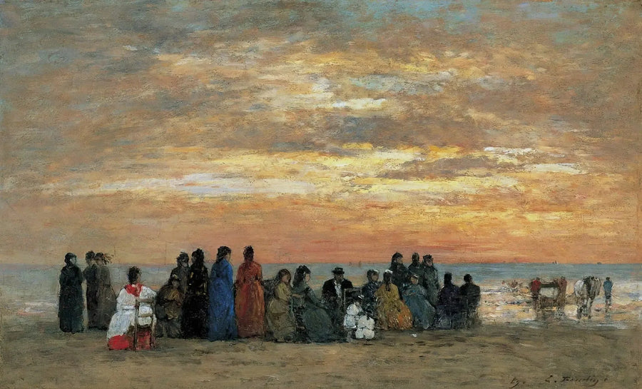 Figurer på stranden i Trouville - Eugène Boudin