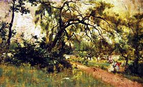 Kvinneskikkelser i parken - Giovanni Boldini