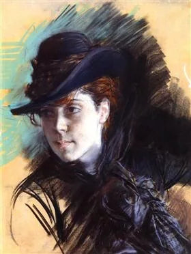 Jente med svart hatt - Giovanni Boldini
