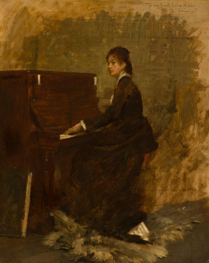 Jente ved piano - Theodore Robinson