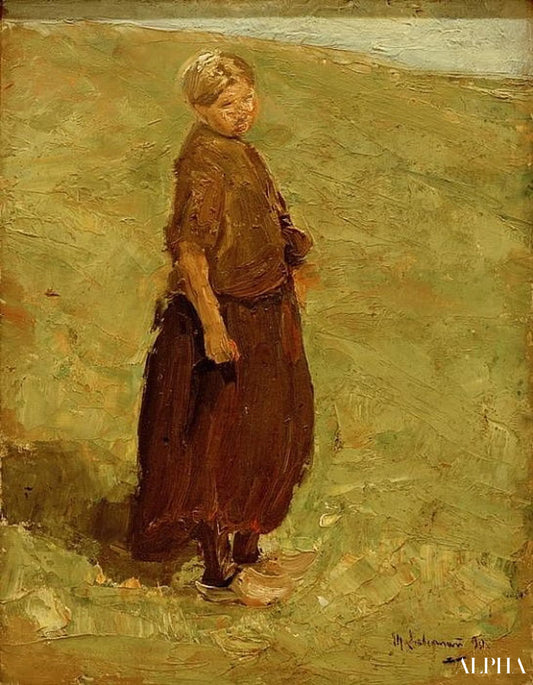 Fille aud la dune, debout vers la droite - Max Liebermann - Reproductions de tableaux et peintures haut de gamme
