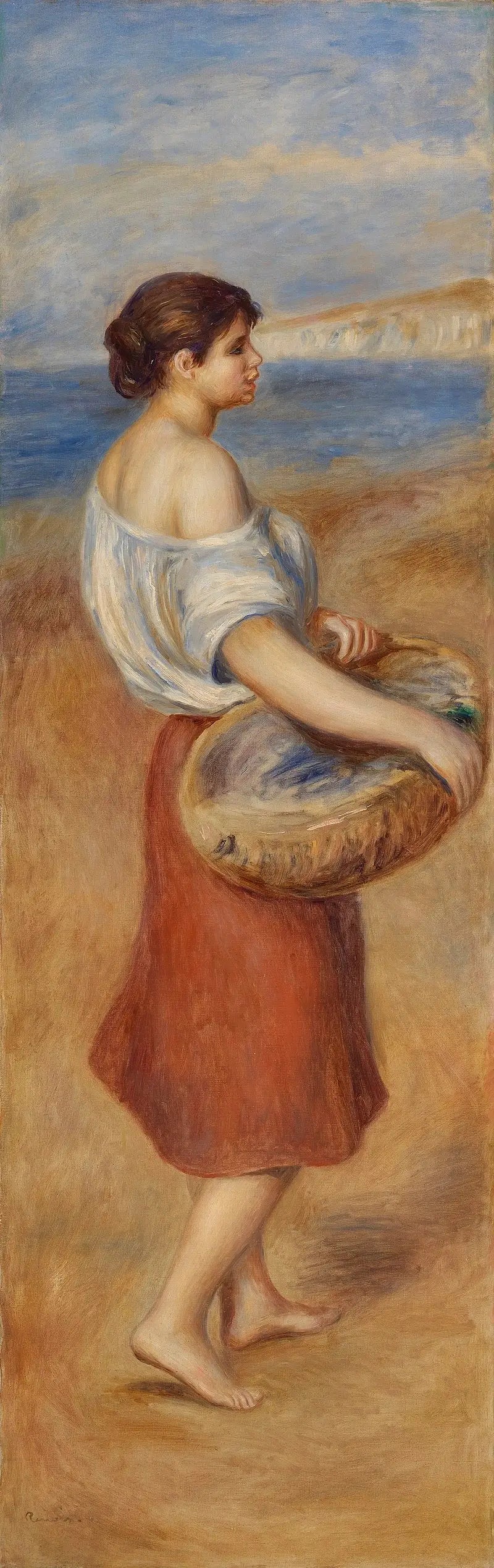 Jente med fiskekurv (Fiskerjente) - Pierre-Auguste Renoir