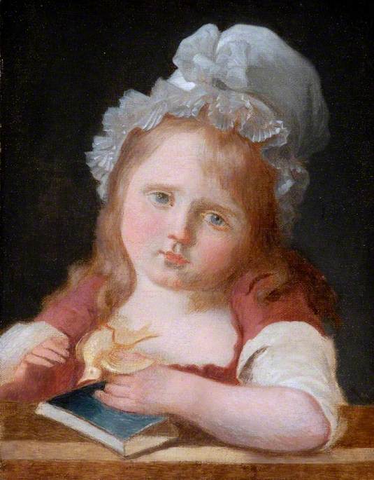Jente med en død kanar - Jean-Baptiste Greuze