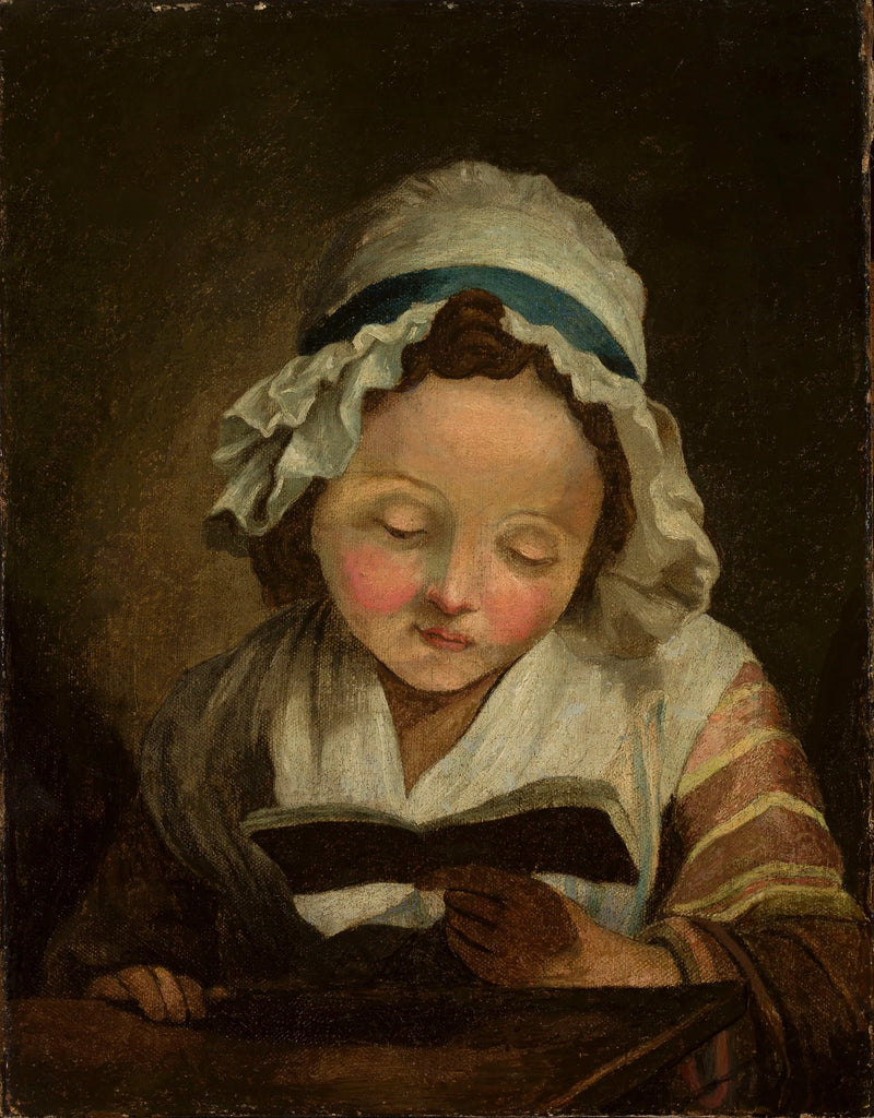 Jente med en bok - Jean-Baptiste Greuze
