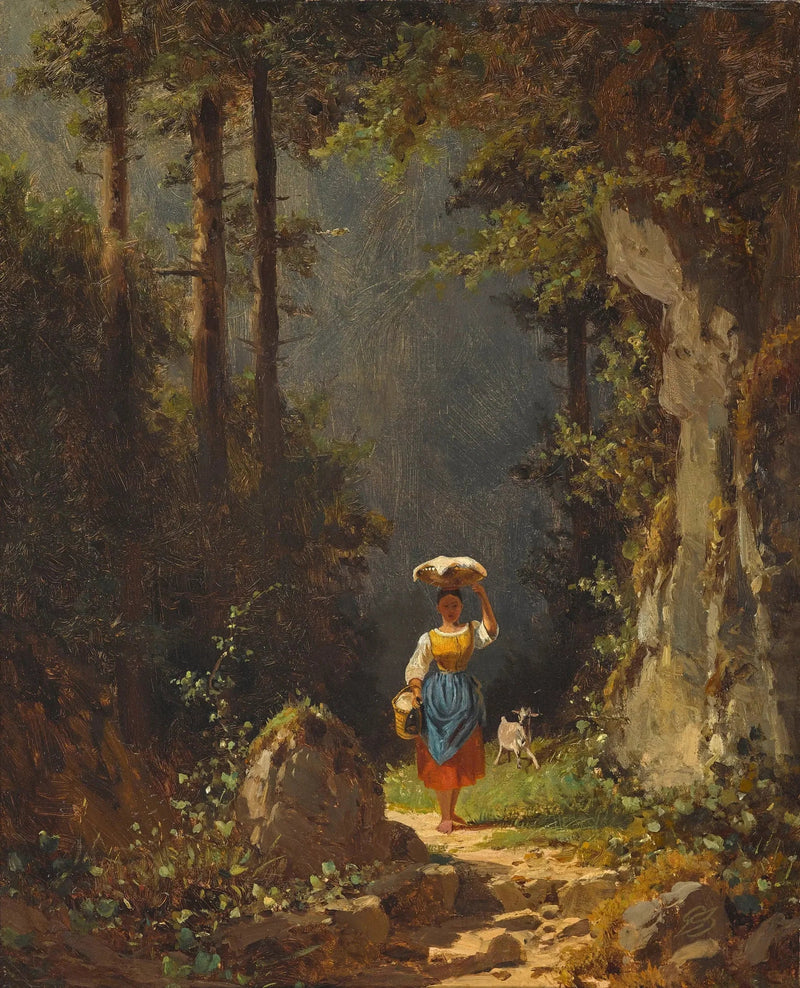 Jente med en geit - Carl Spitzweg