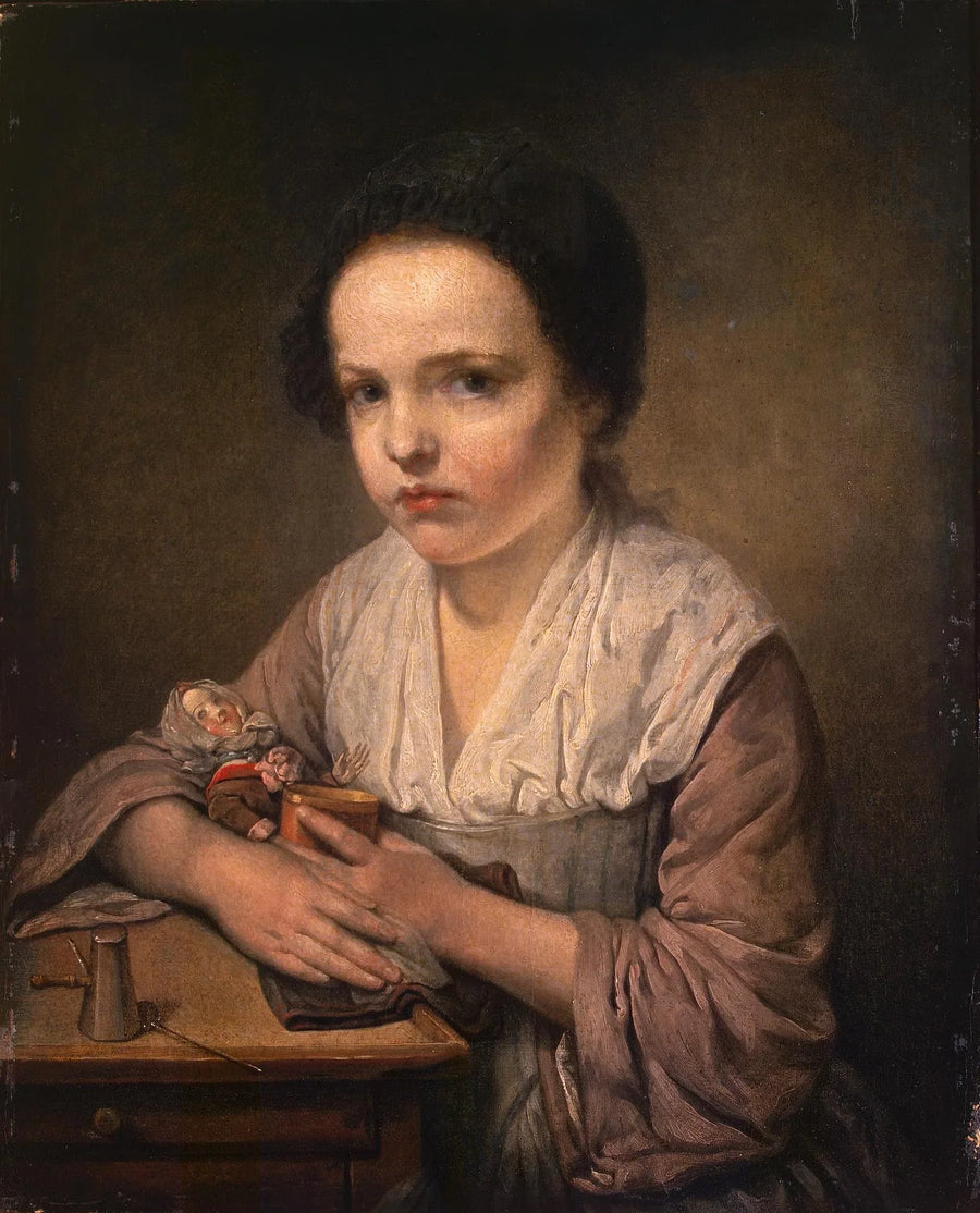 Jente med en dukke - Jean-Baptiste Greuze