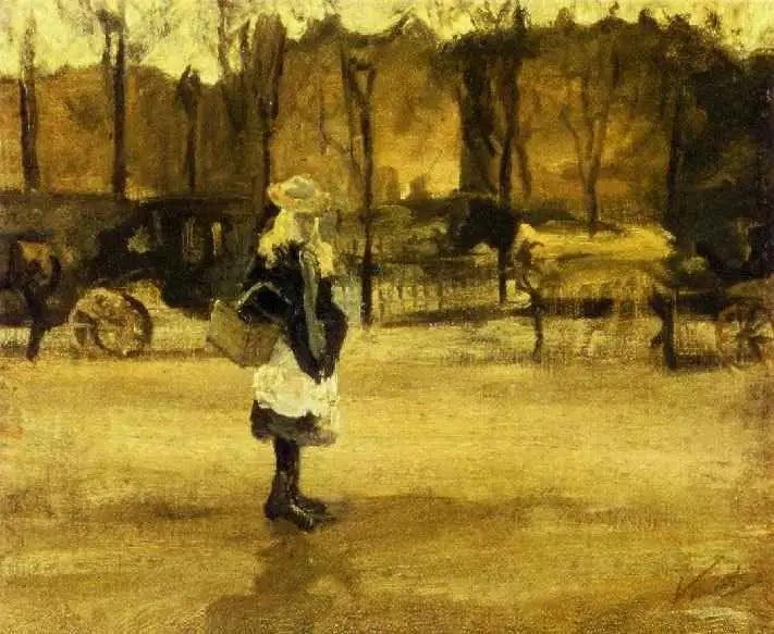 Reproduction du tableau « Fille dans la rue - Vincent van Gogh » par Alpha Reproduction en peinture à l’huile