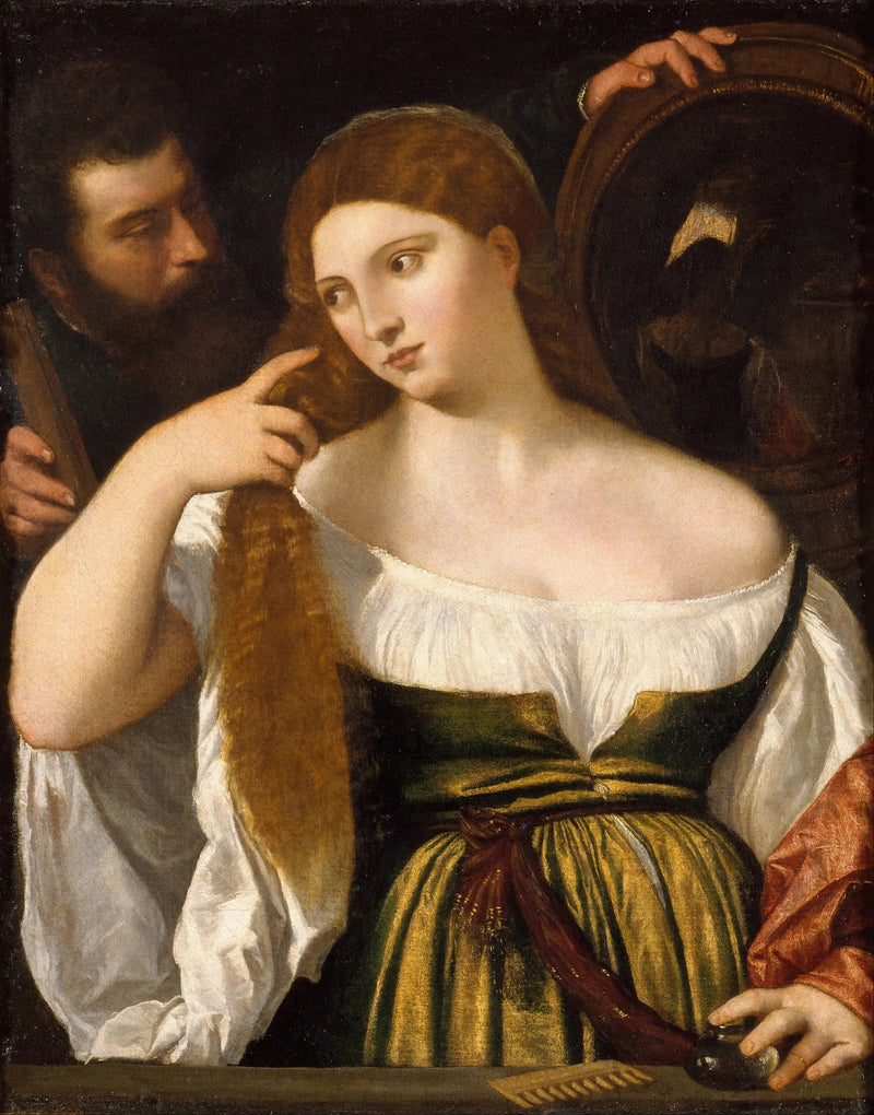 Jente foran speilet - Titian