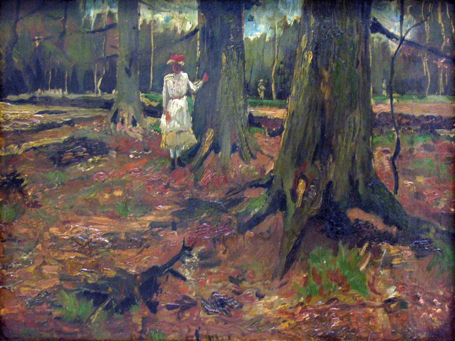 Jente i hvitt i skogen - Vincent van Gogh
