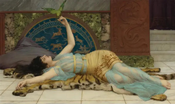 Jente i blått - John William Godward