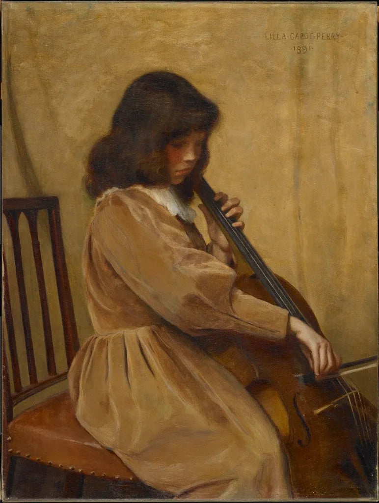 Jente som spiller cello - Lilla Cabot Perry