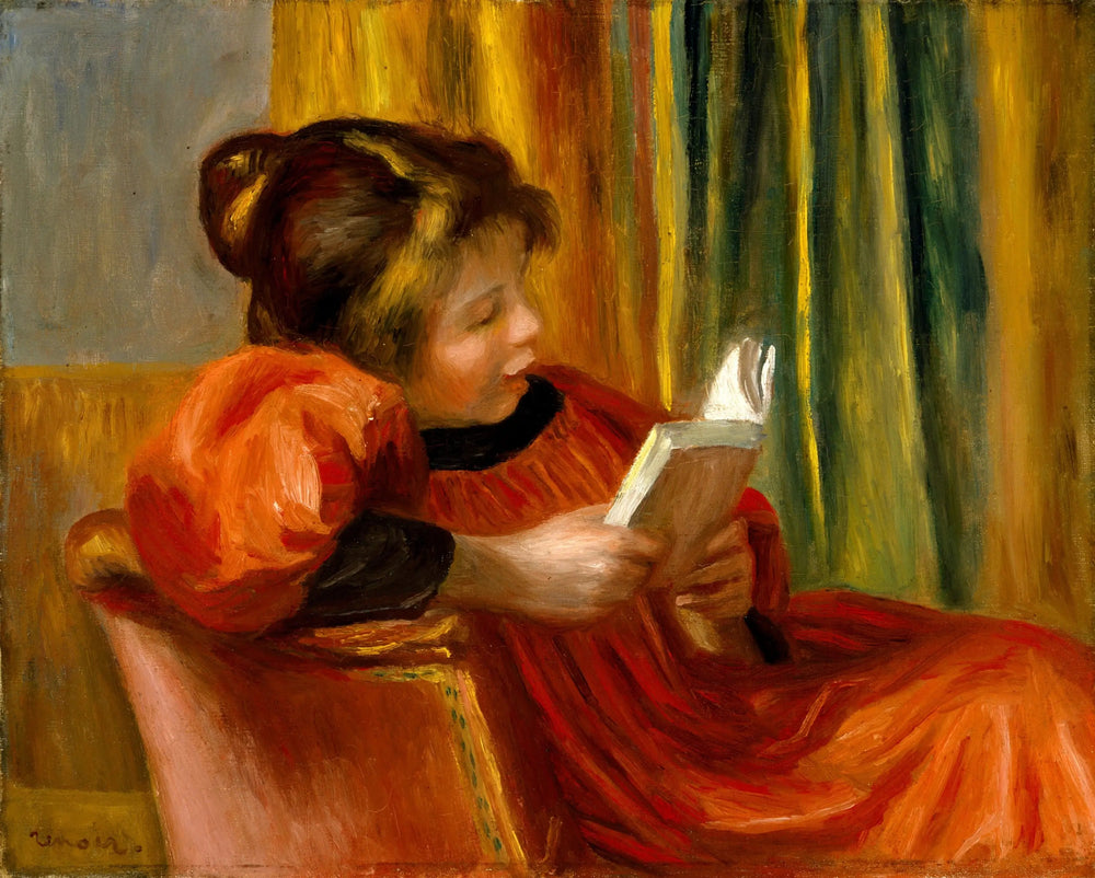 Fille lisant - Pierre-Auguste Renoir image 1 reproduction de peinture à l’huile