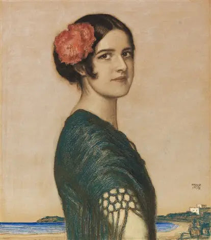 Fille Mary på spansk - Franz Von Stuck