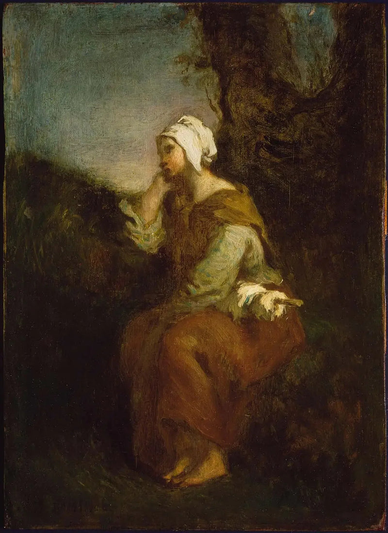 Jente bonde som drømmer - Jean-François Millet