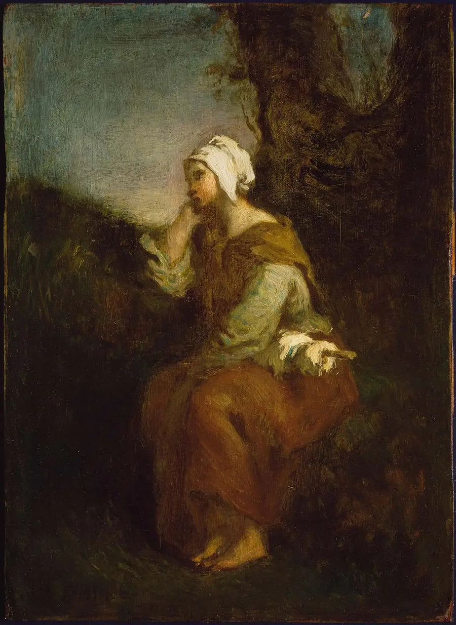 Jente bonde som drømmer - Jean-François Millet
