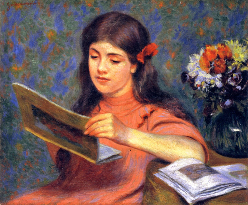Jente som leser en bok - Federico Zandomeneghi