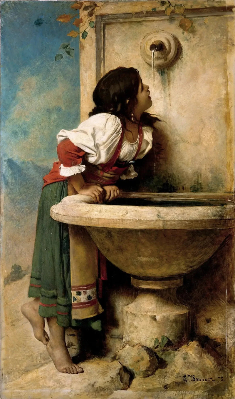 Roma jente ved fontenen - Léon Bonnat
