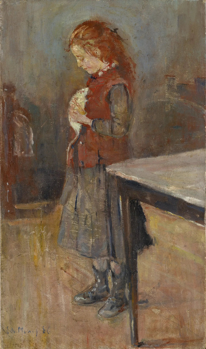 Rødjente med hvit rotte - Edvard Munch