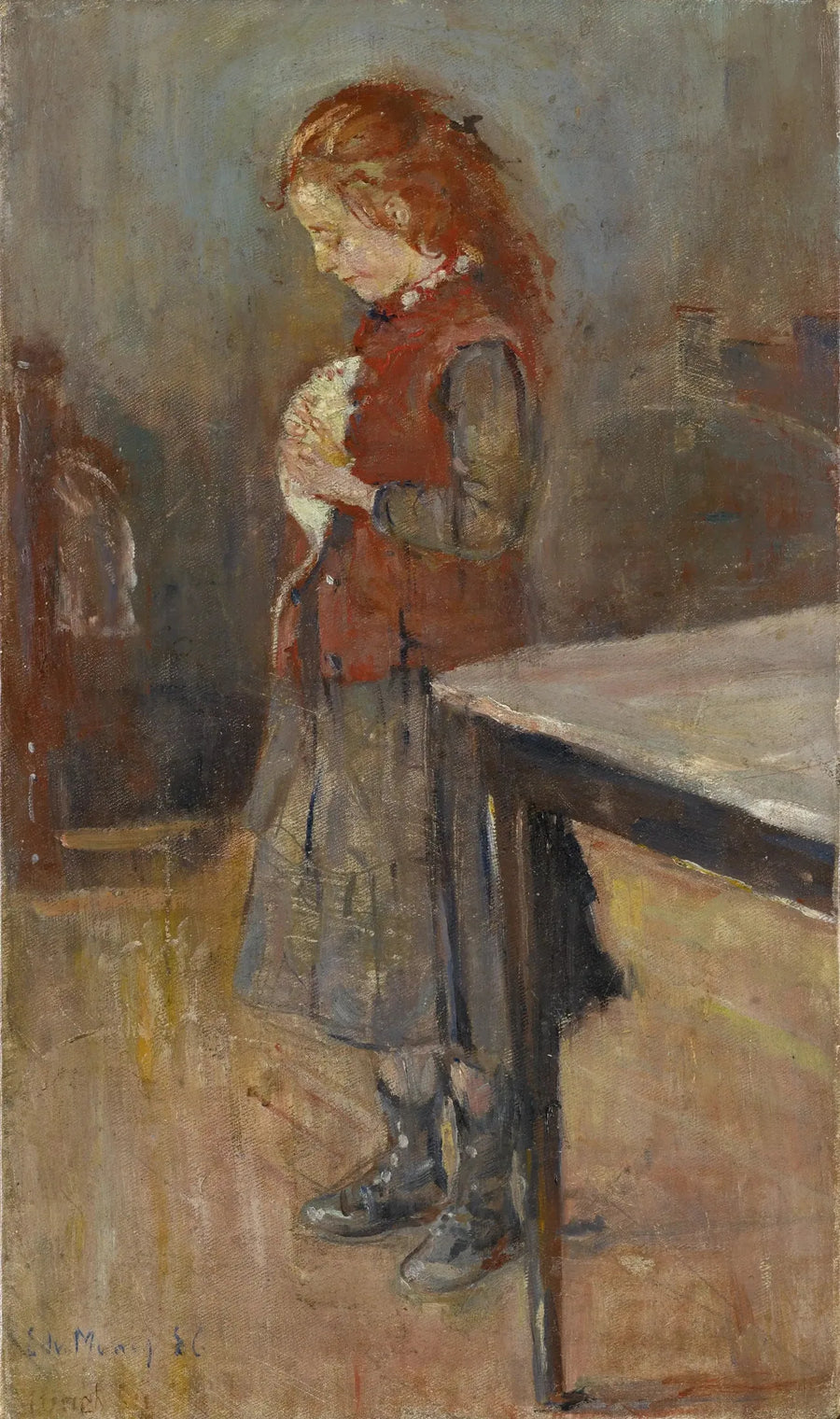 Rødjente med hvit rotte - Edvard Munch