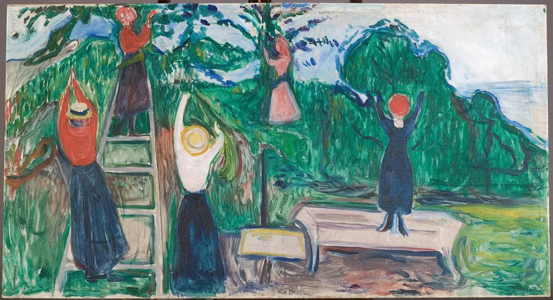 Jenter som plukker frukter (Frise Linde) - Edvard Munch