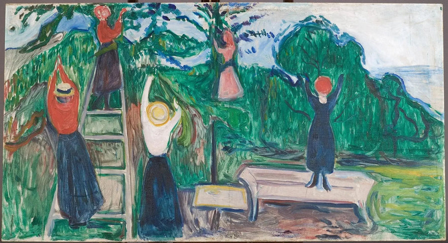 Jenter som plukker frukter (Frise Linde) - Edvard Munch
