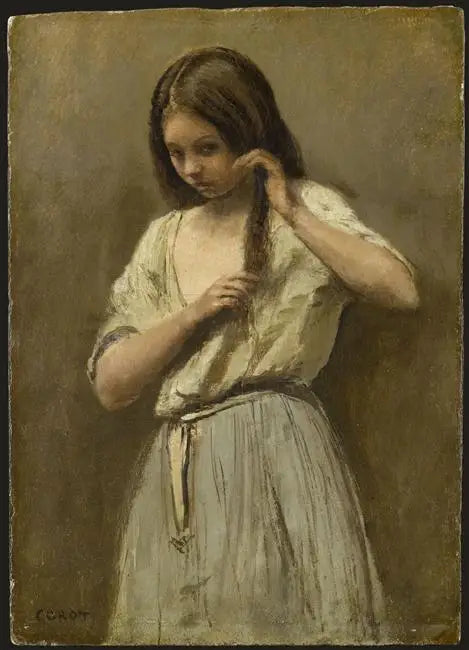 Jente på badet - Jean-Baptiste Camille Corot