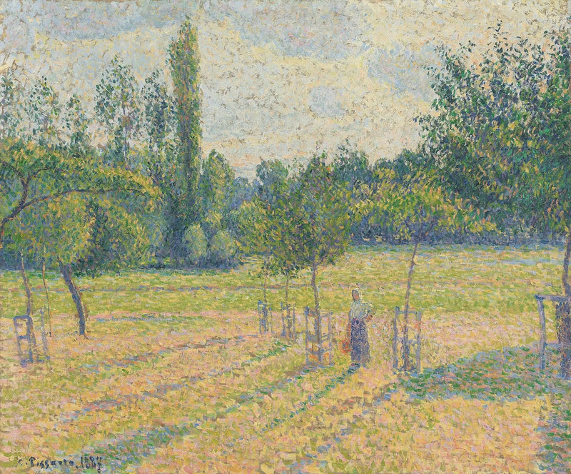 Slutten av ettermiddagen i vår eng - Camille Pissarro