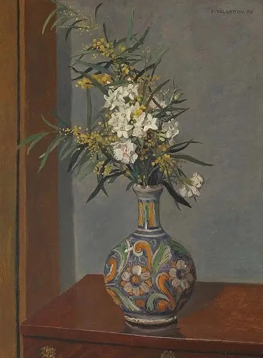 Hvite blomster i en dekorert vase - Félix Vallotton

Source:
Fleurs blanches dans un vase décoré - Félix Vallotton