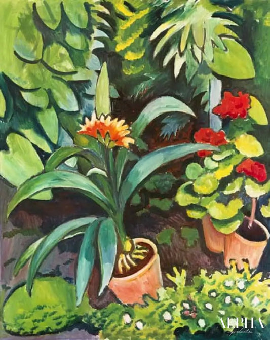 Fleurs dans le jardin - August Macke - Reproductions de tableaux et peintures haut de gamme