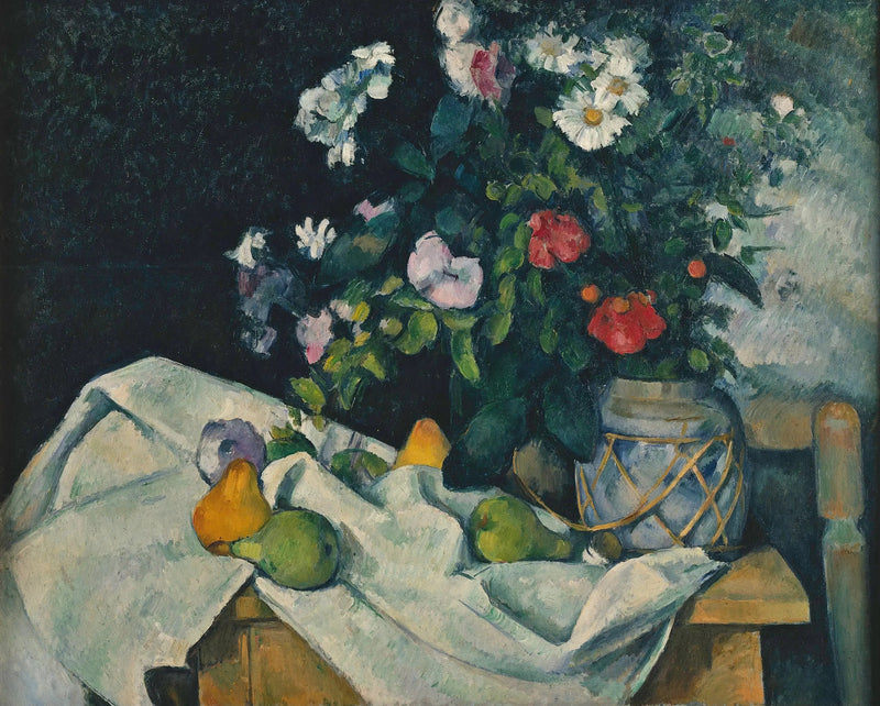 Blomster i en ingefærkrukke og frukt - Paul Cézanne