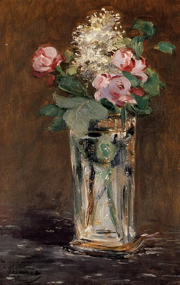 Blomster i en krystallvase - Édouard Manet
