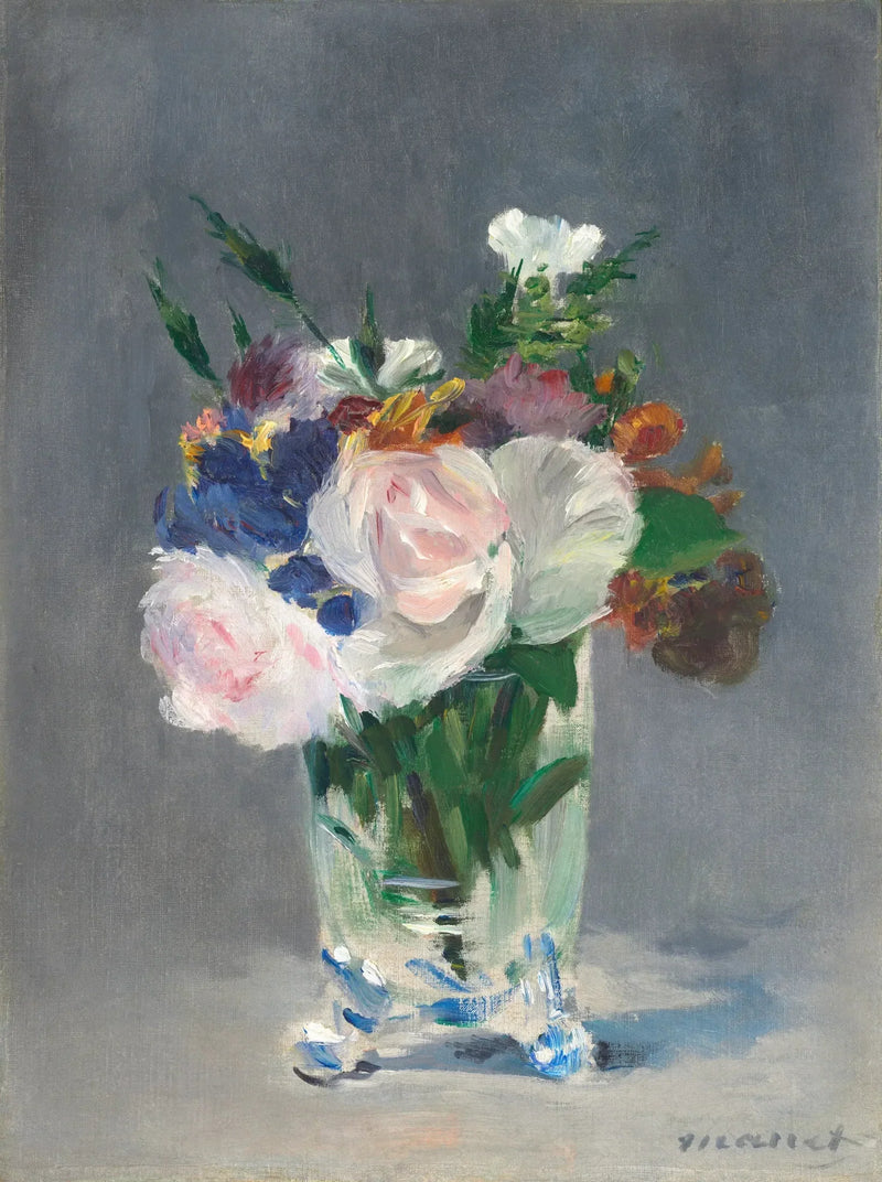 Blomster i en krystallvase - Édouard Manet