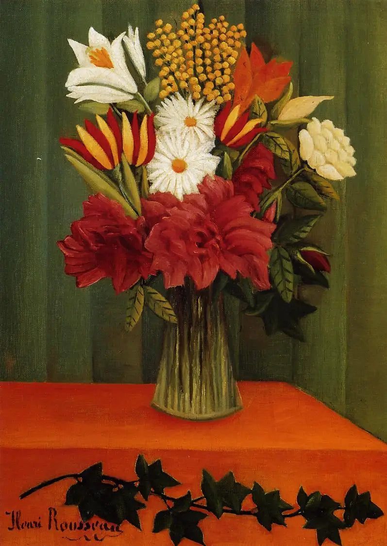 Blomster i en vase - Henri Rousseau