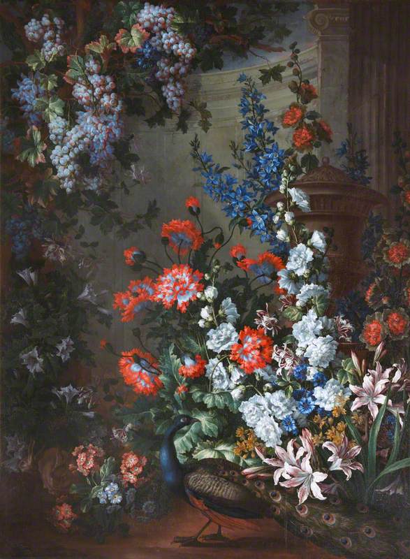 Fleurs et paon – Jean-Baptiste Monnoyer