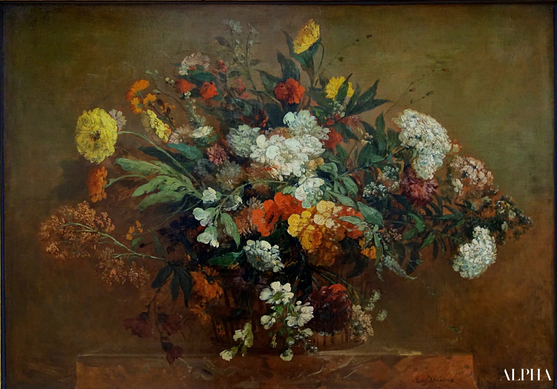 Blomster - Eugène Delacroix - Høykvalitets reproduksjoner av malerier og bilder