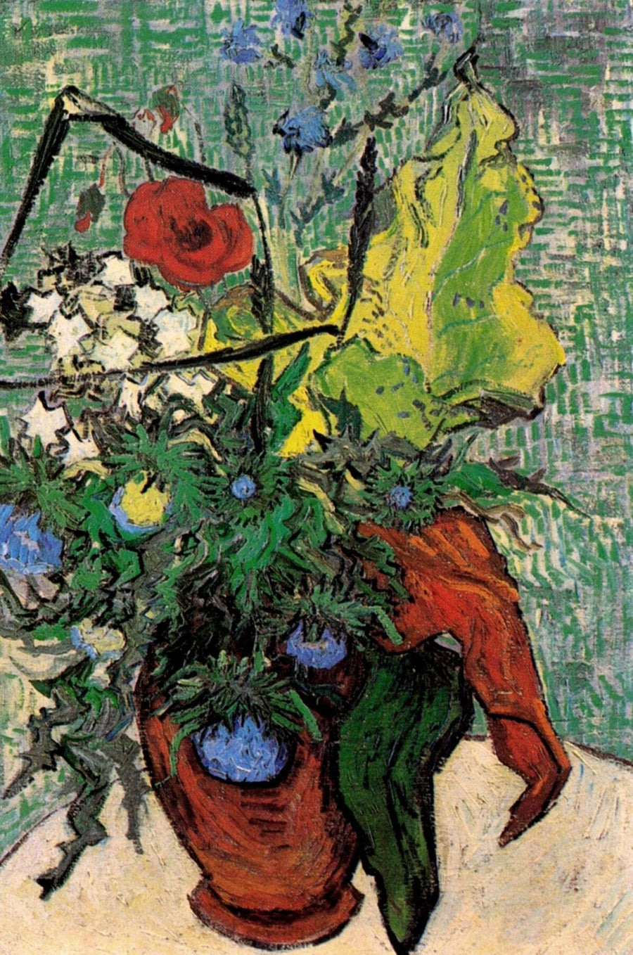 Ville blomster og tistler i en vase - Vincent van Gogh