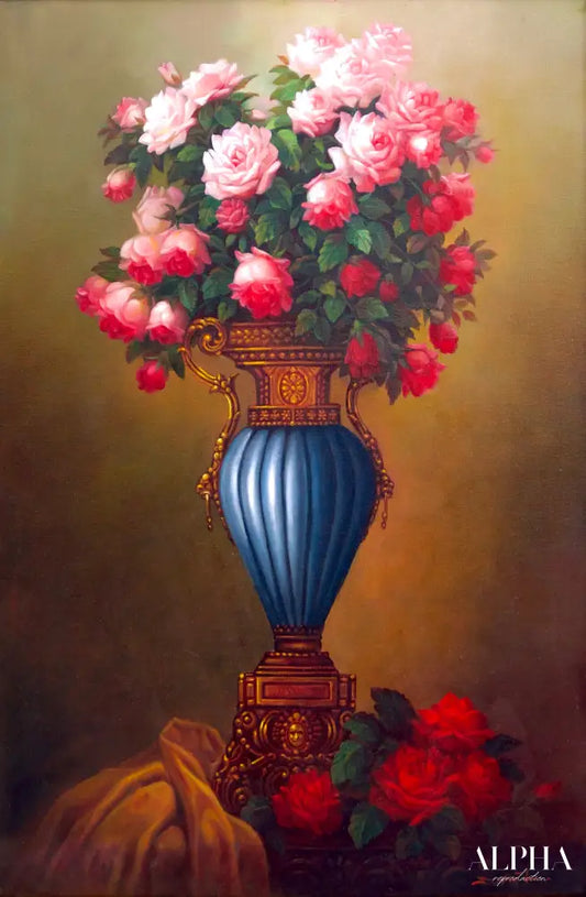 Flowers in an Antique Vase - Supoj | 60 x 90 cm Reproductions de tableaux à la peinture à l’huile