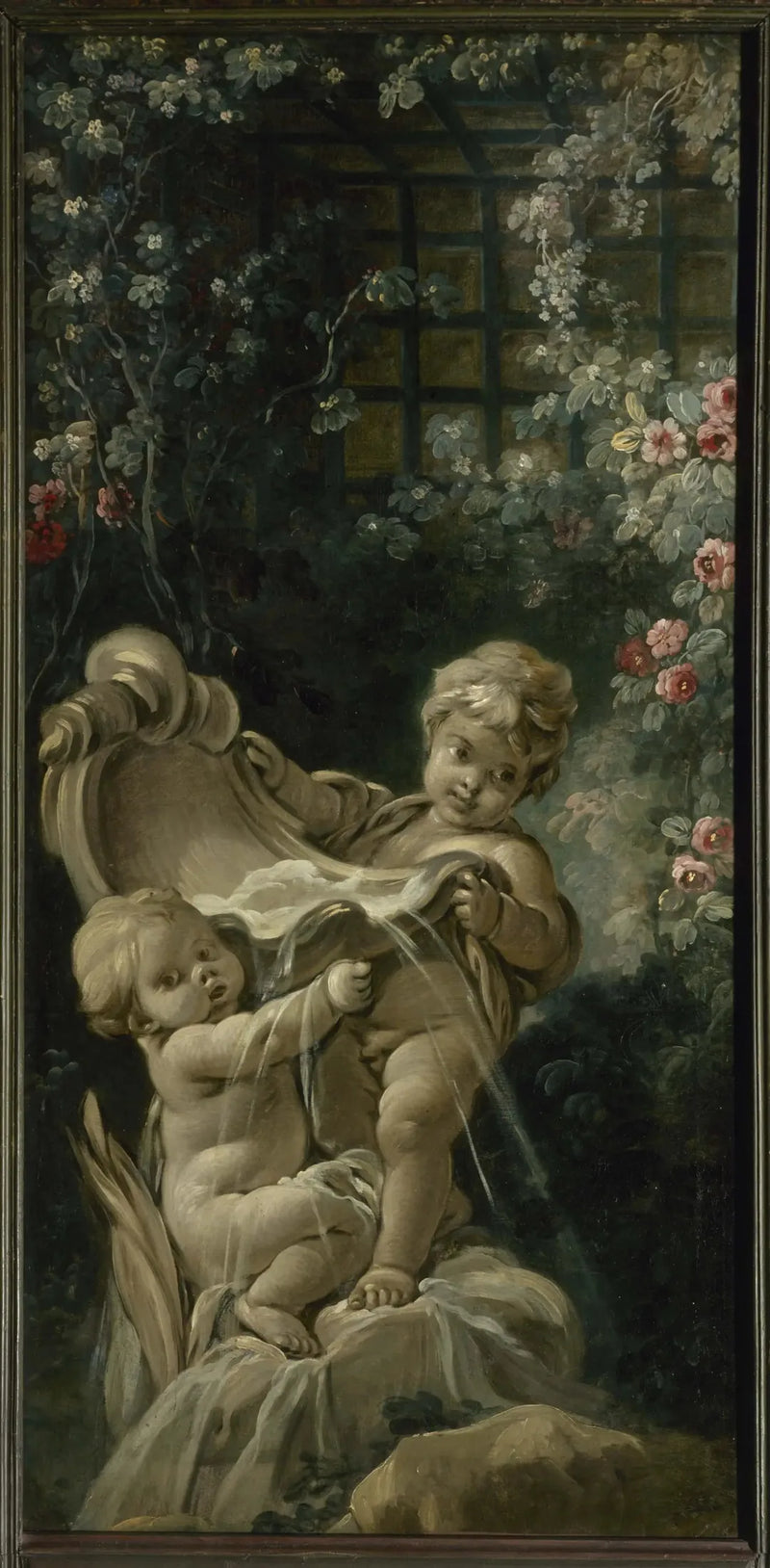 Fontene med to kjærligheter hvorav den ene er på kne - François Boucher