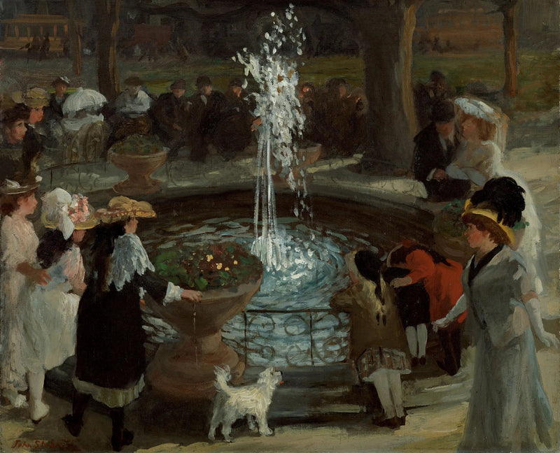Bankende fontene, Madison Square - John Sloan