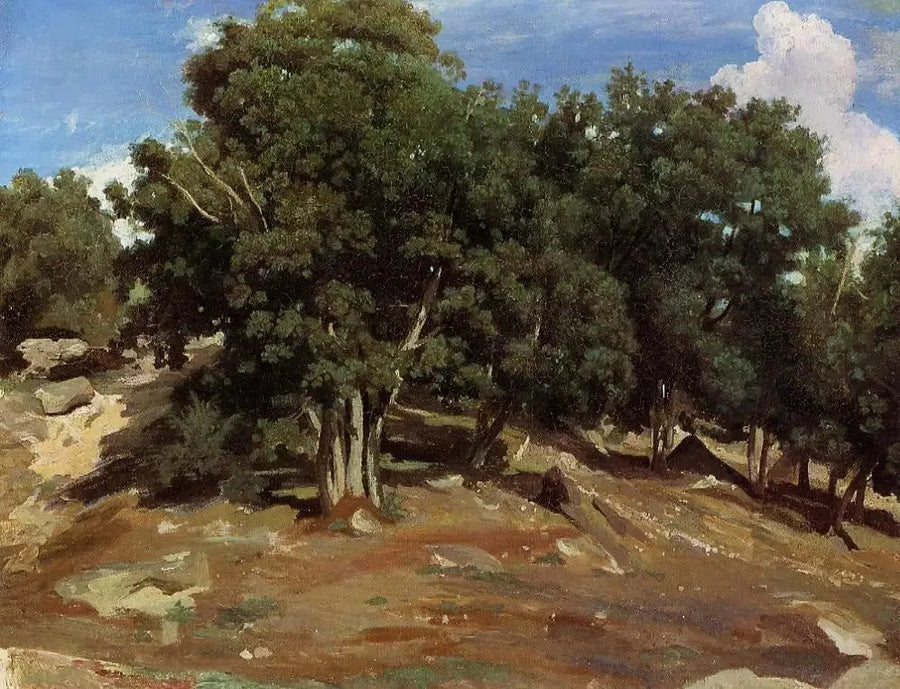 Fontainebleau – Svart eiketrær fra Bas-Préau - Jean-Baptiste Camille Corot