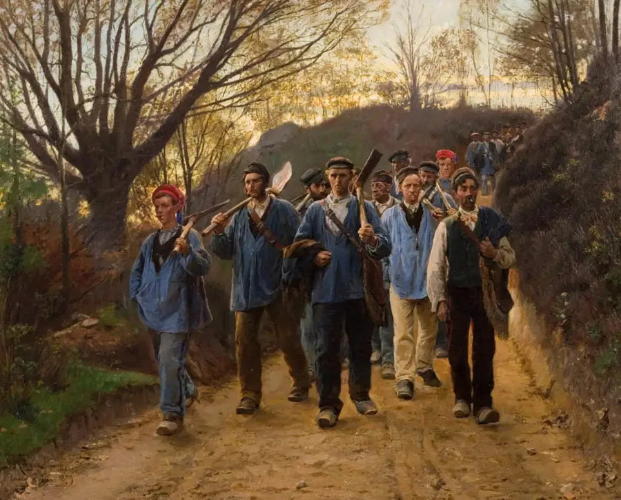 Franske skogarbeidere tilbake fra arbeid - Peder Severin Krøyer
