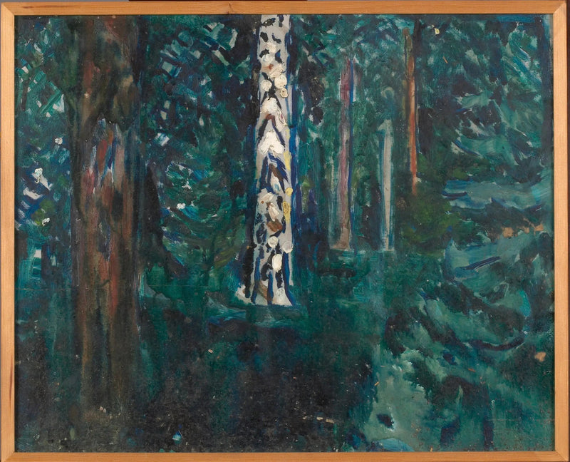 Skog med bjørkestammer - Edvard Munch
