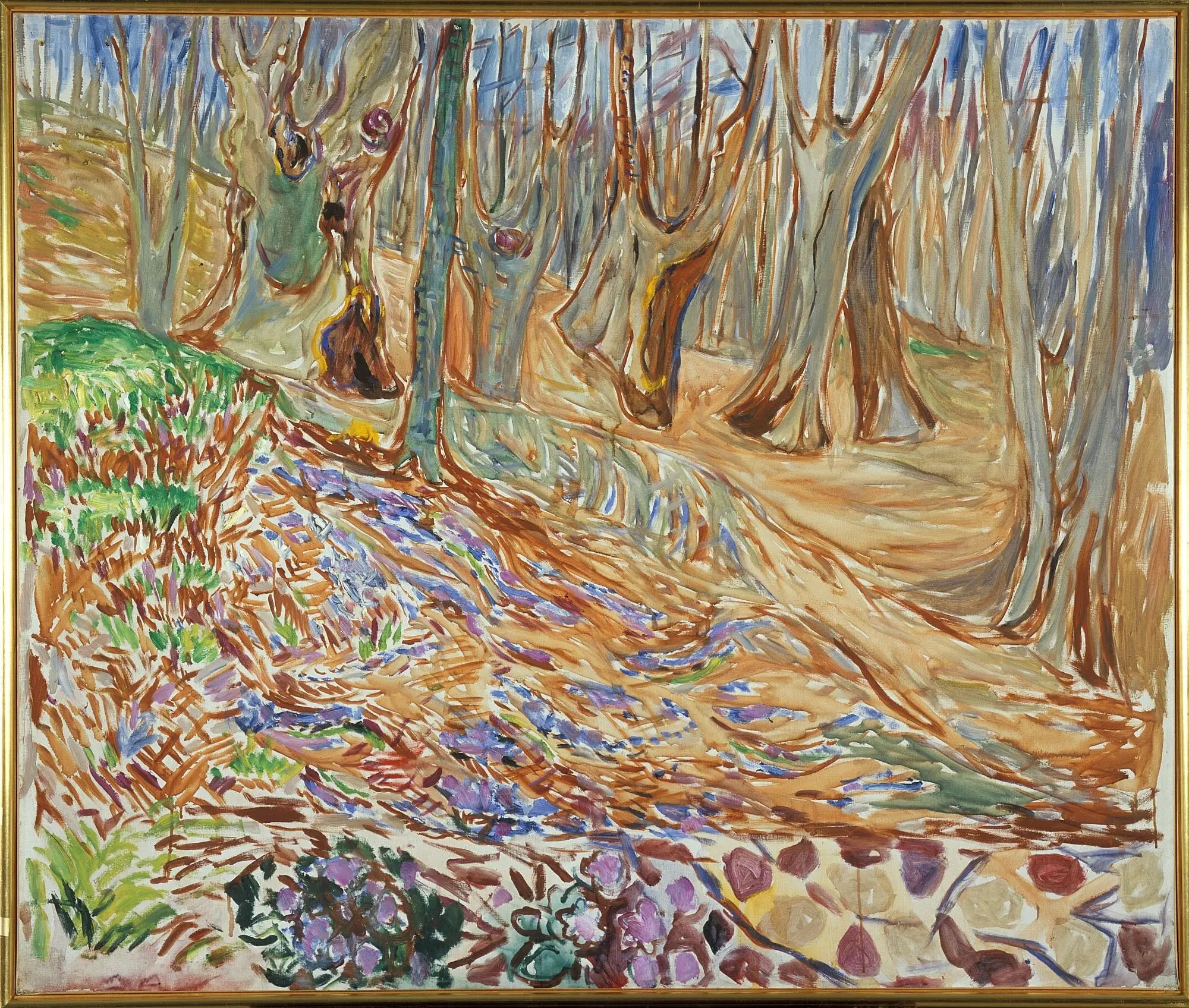 forêt d'ormes au printemps - Edvard Munch image 1 copie de tableau peinte à la main