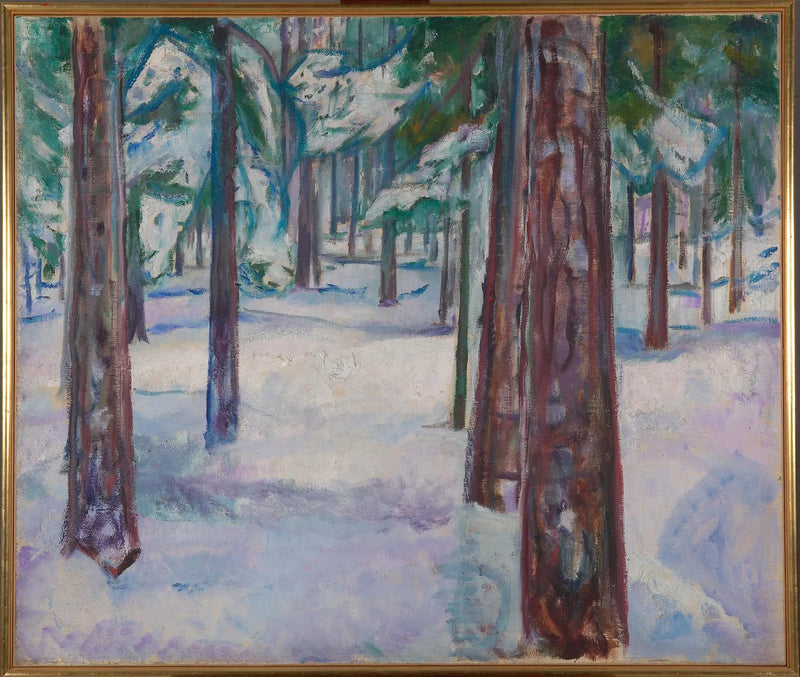 Skog i snøen - Edvard Munch