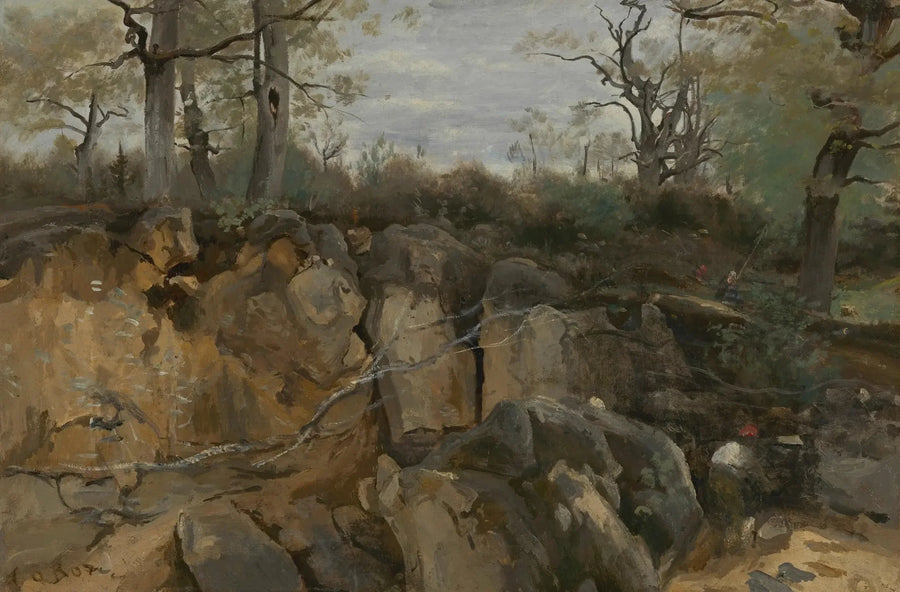 Fontainebleau-skogen, forlatt sandsteinsgruve - Jean-Baptiste Camille Corot